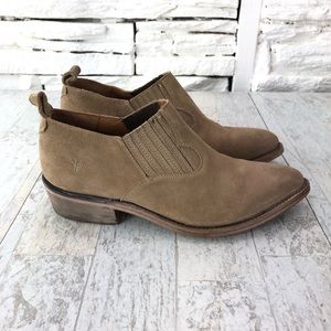 Frye Billy Shootie Bootie Tan Suede Leather Sz 8